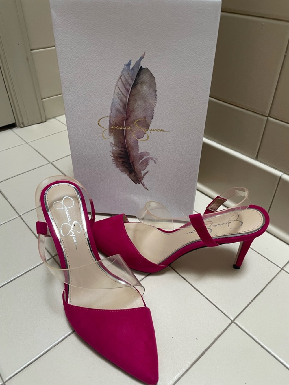 Jessica Simpson raspberry heels
